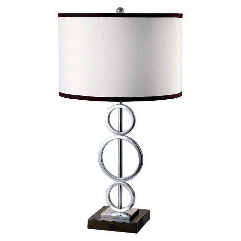 29" Retro Metal Table Lamp with Base Switch Silver - Ore International - image 1 of 3
