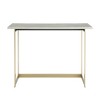 42" Contemporary Modern Faux Marble Writing Desk White Marble/Gold - Saracina Home: Luxury Glam Style, Steel Hardware, No Storage - 3 of 4