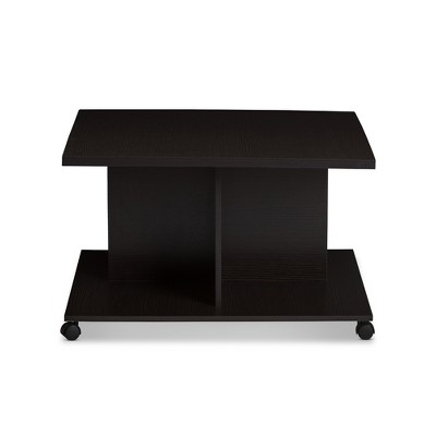 Wenge Brown Square Wood Coffee Table with Storage