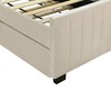 Sapphtopaz Twin Size Bed Frame with Velvet Vertical Stripes Upholstered Headboard Platform Bed with Twin Size Trundle for Bedroom, Apartment - 4 of 4