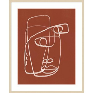 Amanti Art Line Art Abstract Portrait Terracotta 02 by Little Dean Wood Framed Wall Art Print - 1 of 4