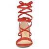 Allegra K Women's Solid Open Toe Lace Up Padded Insole Mid Chunky Heeled Sandals - 2 of 4