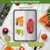 Titanium cutting board, 2-in-1 cutting board with wheat straw, double-sided cutting board with handle, 16" x 11" cutting board for kitchen - 2 of 4