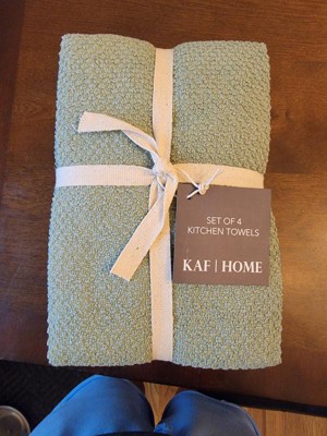 KAF Home Set of 4 Deluxe Popcorn Terry Kitchen Towels | 20 x 30 Inches |  100% Cotton Kitchen Dish Towels (Camel)