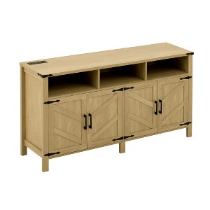 Lyngins Sideboard Buffet Cabinets with Power Outlets,USB Ports,Shelves,Half-Open Coffee Bar Cabinets,Credenzas for Kitchen,Entryway - 1 of 4