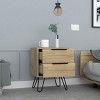 INFURNIC Nightstands Modern Nightstand Superior Top with Hairpin Legs and Two Drawers for Bedroom or Living Room, Beige, 13.7"*17.71"*22.44" - 4 of 4