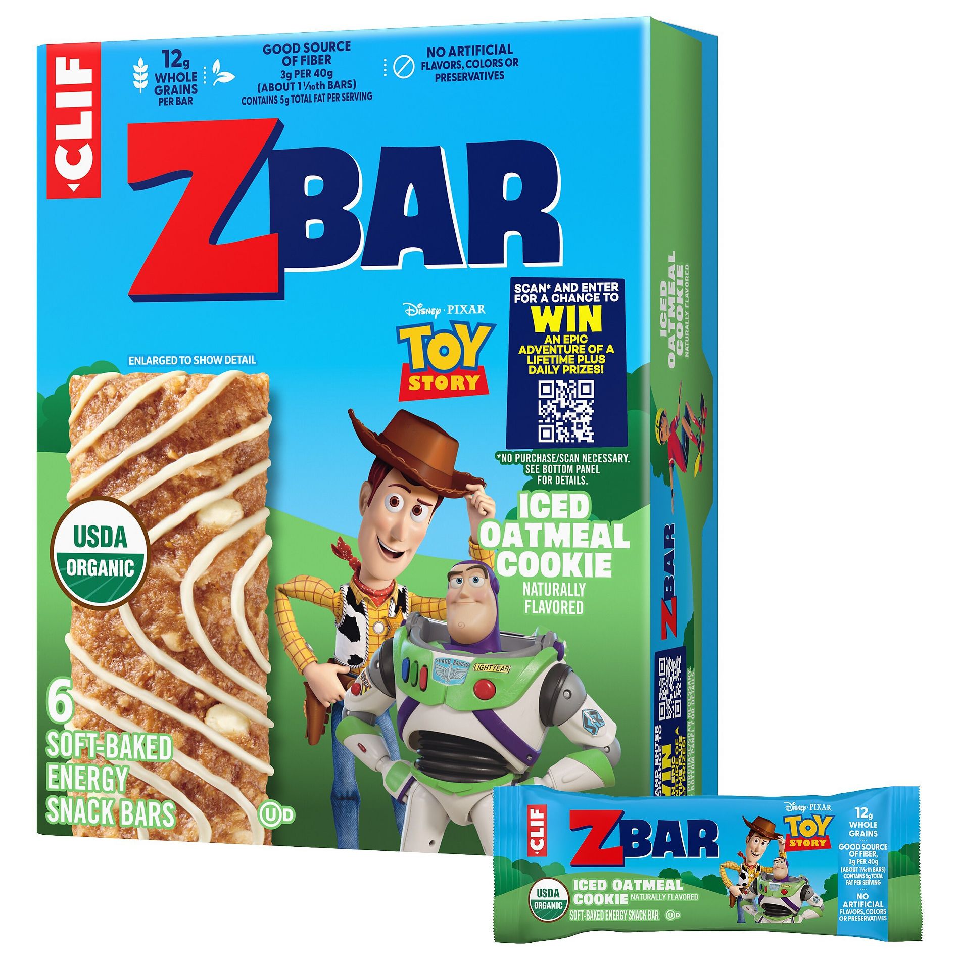 CLIF Kid ZBAR Organic Iced Oatmeal Cookie Snack Bars