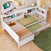 Whisen Wood Twin Size L-shaped Platform Bed with Trundle and a Drawer - 4 of 4