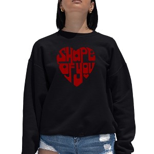 LA Pop Art Women's Word Art Crewneck Sweatshirt - Shape of You - 1 of 4