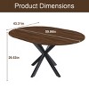43-59" Extendable Round Dining Table for 6,Space Saving Modern Kitchen Table with Walnut Wood Veneer Top & Metal X-Base-Baofuwish - 4 of 4