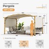 HAPPATIO 10' x13' Outdoor Retractable Pergola, Aluminum Wood Grain Pergola with Canopy, Arched Roof with Sun Shade Canopy - 2 of 4