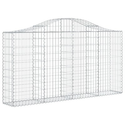 vidaXL Arched Gabion Basket 78.7"x11.8"x39.4"/47.2" - Sturdy, Weatherproof & Easily Assembled Protective Barrier Made of Galvanized Iron