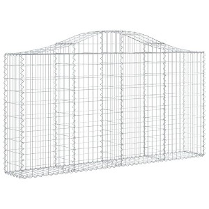 vidaXL Arched Gabion Basket 78.7"x11.8"x39.4"/47.2" - Sturdy, Weatherproof & Easily Assembled Protective Barrier Made of Galvanized Iron - 1 of 4