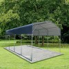 11×19 FT CarPort, Garage Canopy with Galvanized Steel Roof, Car Tent with Steel Roof & Frame, Canopy with Edge Banding Strips-Coolbibila - 4 of 4