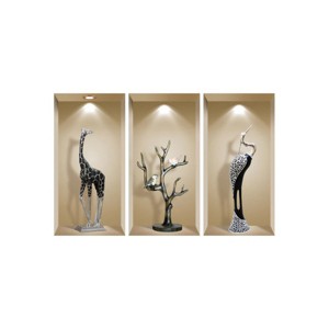 HomeRoots Set of Three Apa Faux Niche 3D Peel and Stick Wall Decals - 1 of 4