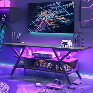 Bestier 55" TV Stand with LED Light Gaming Entertainment Center for TVs up to 65 - 1 of 4
