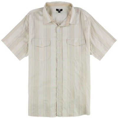 Frye Mens Textured Stripes Button Up Shirt