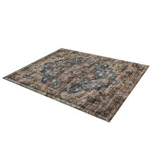 Washable Area Rugs Vintage Distressed Accent Rug with Non-Slip Backing - 1 of 4
