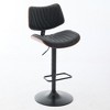 SKRAN Adjustable Counter Height Barstool, Walnut Bentwood Bar Stools, Black Leather Upholstered, 360°Swivel for Dining Room, Cafe - 4 of 4