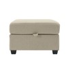 NicBex Modern 25.9" Square Storage Ottomans Wood Footstools with Polyester Fabric for Bedroom and Living Room - 3 of 4