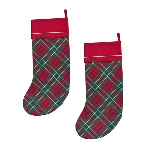 Patricia Heaton Home Holiday Tartan Plaid Stocking Set of 2 - 1 of 4