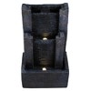 Northlight 23.5" Black and Gray Modern Lighted Three-tier Outdoor Garden Water Fountain - 3 of 4