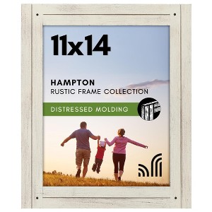 Americanflat Rustic Picture Frame with polished glass - Displays Textured Wood and Polished Glass for Wall and Tabletop - 1 of 4