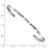 Black Bow Jewelry 3mm Stainless Steel Enamel & Crystal LOVE YOU MORE Cuff Bracelet - 4 of 4