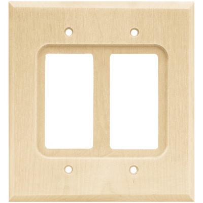 Franklin Brass Square Double Decorator Wall Plate Unfinished Wood Brown