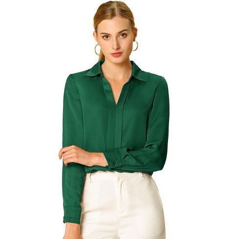 Women Shirts Dress Office Lady Long Sleeve V-Neck High Waist Mini