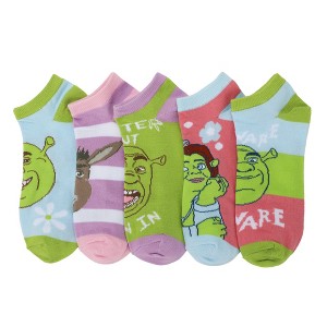 Shrek & Friends Women's 5-Pair Ankle Socks-OSFA - 1 of 4