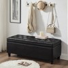 Lyngins Tufted Faux Leather Storage Bench, 44.5"L Upholstered Ottoman with Storage, Bed Bench with Solid Wood Frame, Easy Assembly - 2 of 4