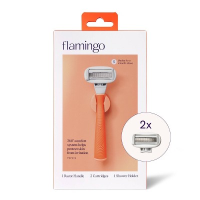 Flamingo 5-blade Women's Razor - 1 Razor Handle + 2 Razor Blade Refills ...
