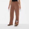 Women's Mickey Mouse Wide Leg Fleece Graphic Pants - Brown - 2 of 3