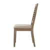Simple Relax Set of 2 Upholstered Dining Chairs with Ladder Back in Brown Washed and Latte - 4 of 4