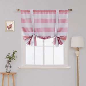 Deconovo Striped Tie-Up Room Darkening Curtain Shade, 1 Panel - 1 of 4