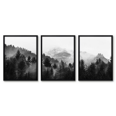 Americanflat 3 Piece 16x20 Wrapped Canvas Set - Montana Mountain By Artvir  - Landscape Botanical Wall Art : Target