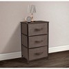 Sorbus Nightstand with 3 Drawers - Steel Frame, Wood Top & Easy Pull Fabric Bins - Perfect for Home, Bedroom, Office & College Dorm - 4 of 4