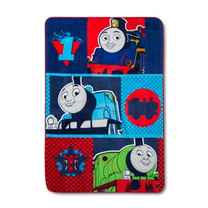 Thomas & Friends Thomas the Tank Engine Blue & Red Bed Blanket (Twin), Red Blue
