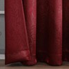 Set of 2 Leeds Floral Leaves Embossed Light Filtering Grommet Top Window Curtain Panels - Kate Aurora - 4 of 4