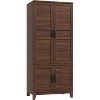 Coucheta 72" Tall 4-Door Wardrobe Closet, Freestanding Wooden Armoire with Hanging Rod & Adjustable Shelves, Rustic - 2 of 4