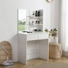 Vanity desk with mirror, dressing table with 2 drawers, white color - 3 of 4