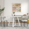 NicBex Round Dining Room Table Set for 2 Morden Dining Room Table with 2 Boucle Chairs and Trestle Base for Kitchen - 2 of 4