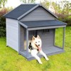 VisioGear Large Balcony Doghouse with Large Terrace, Weatherproof Large Dog House, Grey, 44.2"*44.6"*44.6" - 2 of 4