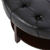 CAVINAS 32" Round Ottoman, PU Leather 2-Tier Coffee Table with Storage Shelf and Wood Frame for Living Room, Bedroom - 4 of 4