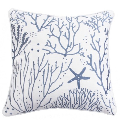 Zuma Beach Coral Embroidered Decorative Pillow - Levtex Home