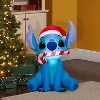 Gemmy Christmas Inflatable Stitch in Santa Hat, 3 ft Tall, Multi - 2 of 2