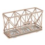 Three Compartment Cosmetic Brush and Pencil Organizer Rose Gold - Home Details