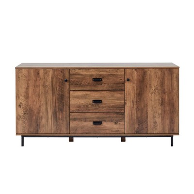 Brooklyn 59'' Brown Acacia Sideboard with Metal Legs