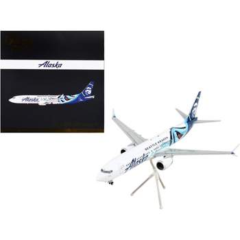 Boeing 737 MAX 9 Commercial Aircraft "Alaska Airlines" White with Blue Tail 1/200 Diecast Model Airplane by GeminiJets